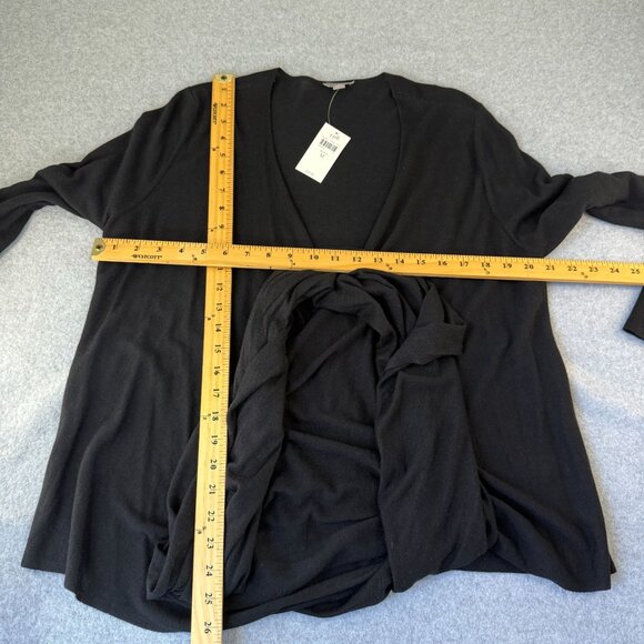 J. Jill Size Medium Black Drape Front Long Sleeve Cardigan Sweater 2 Way NWT - Picture 11 of 15